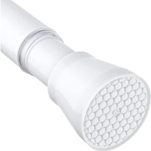 Tension Curtain Rod 30 to 64 Inch White Curtain Rod Adjustable Expandable Spring Tension Curtain Rod No Drilling 7/8" Spring Loaded Curtain Rods for Windows Bedroom Closet Doorway Door