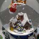 Musical Rotating Santa Claus Flying Over Village,Automatic Snowfall,Train, Christmas Snow Globe Music Box Gifts, for Women Wife Mom Girlfriend Daughter, Xmas Present,Plays 48 Classic Christmas Carols