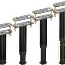 4 Pcs Adjustable Height Bed Support Legs 7.08-12.6 inch with Locking Ring, Bed Frame Center Support Legs for Bed Frame/Bed Center Slat/Furniture, Bed Replacement Legs Bed Slats Support Legs