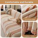 Boho Couch Covers for Sofa Washable Sofa Covers for 3 Cushion Couch Soft Non Slip Couch Covers for Sectional Sofa Dog Pet Furniture Protector (Orange, 71"*102")