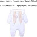 My First Easter Outfit, Baby Girl or Boy Bunny Costume, Infants Rabbit Cosplay Romper (White)