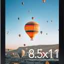 JCJMY 8.5x11 inch Picture Frame Black for Certificate Poster and Photo, Horizontal and Vertical Formats for Wall Hanging or Tabletop, 8.5x11 Frame with Shatter Resistant Plexiglass, Black