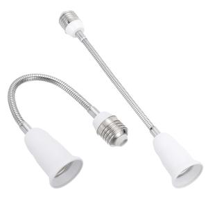PATIKIL 11.8 Inch E26/E27 Light Socket Extender, 2 Pcs Flexible Bulb Socket Extension Adjustable Bulb Extender Adapter for Medium Screw Base Home Lamps, White