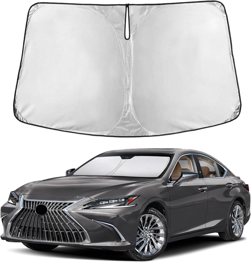 EcoNour Windshield Sunshade Compatible for Lexus ES 2019-2023 2024 2025 | Sun Visor for Front Windshield & Window Sun Shade Cover, UV Heat Blocker & Protector, Car Accessories