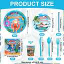 Weewooday 400 Pcs Mele Kalikimaka Tropical Christmas Party Tableware Set