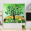 Moukeren Felt St. Patrick's Day Craft Kit Wall Shamrock DIY Felt Bulletin Board Set Shamrock Clover Tree Board with 96 Pcs Detachable Cauldron Gold Coins Ornaments Activity