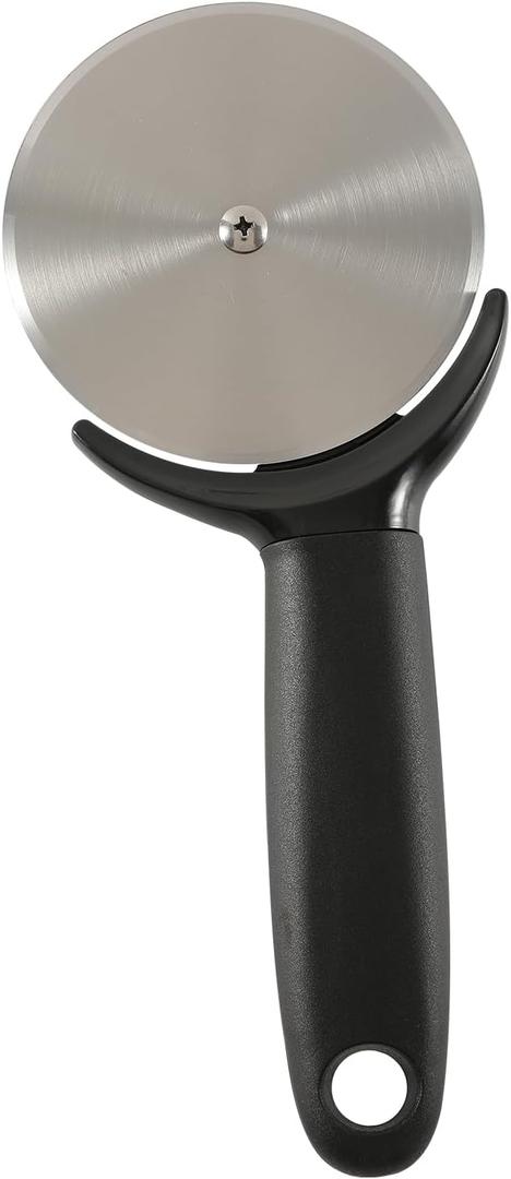 SizzleDelite 9-Inch Pizza Cutter - Premium Stainless Steel pizza cutter with Sharp Blade, Non-Slip Handle, Dishwasher Safe, Perfect for Large & Small Pizzas (Black)