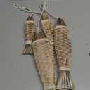 CSBXC 4 Pack Hand Carved Antique Wood Fish Sculpture Decor Ornament with Fishing Net, Beach Theme Wall Art Hanging Wooden Nautical Fish Decorations for Home, Lake House, Bathroom Bedroom Decorated