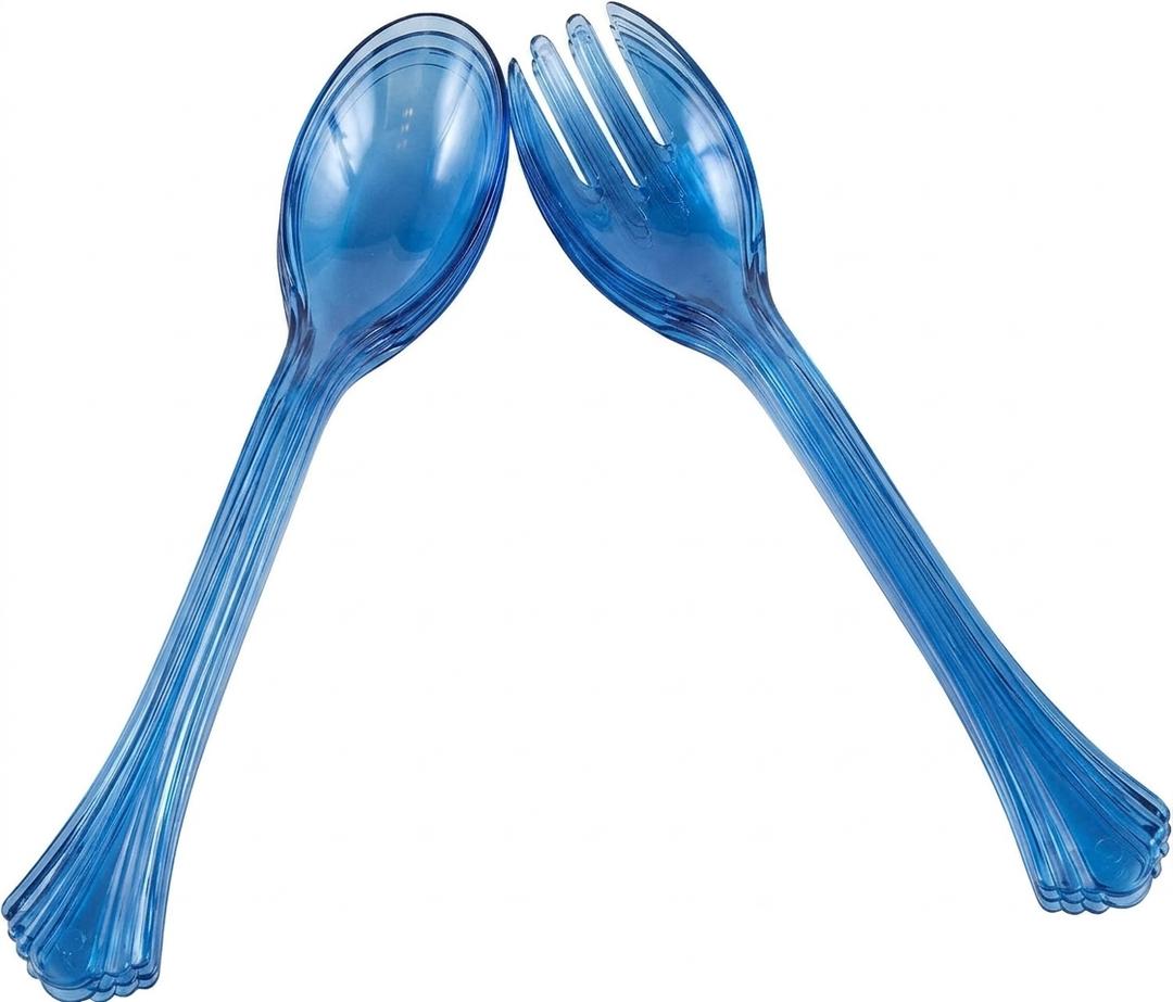 Jacent 6 Piece Blue Plastic Serving Utensils, Colors Vary - 1 Pack