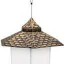 SEDLAV Wild Bird Feeders for Outside, Hanging Bird Feeder Squirrel Proof, Outdoor Birds Feeders Wild Bird Seed, Garden Yard Decoration, Hexagon Shaped with Roof