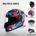 TRIANGLE Kids Motorcycle Helmets Youth Full Face Helmet Lightweight with 2 Visors DOT Approved Large