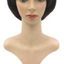 Afro Girls Cosplay Mushroom Wig Short Haircut With Bangs Bob Wig For Black Women (Brown)