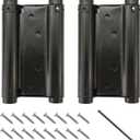Pair of 5'' Stainless Steel Matte Black Double Action Spring Door Hinge for Saloon Cafe Door Shop