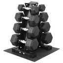 Fitvids Rubber Coated Hex Dumbbell Set with Storage Rack, 100 LB Hand Weight Set with Anti-Slip Grip for Home Gym