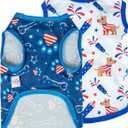 CuteBone 4th of July Dog Shirts 2-Pack Soft Pet Clothes Breathable Summer Vest for Small Puppy and Stretchy Cat Apparel 2BX17M (Medium)