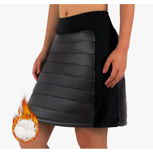 ANIVIVO Women Puffer Insulated Skirts,Down Quilted Skorts Winter Outdoor Skirt with Zipper Pockets, Size  2 XL