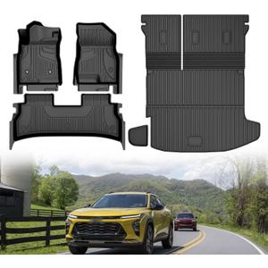 TTX LIGHTING Floor Mats & Cargo Liner & Backrest Mat for 2024 2025 2026 Trax - 1st and 2rd Row Car Mats for 2024-2026 Trax - All Weather Cargo Tray Interior Accessories for Trax LS/1RS/LT/2RS/ACTIV