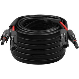 10AWG Solar Cable - 100FT Solar Panel Extension Cord 10 Gauge PV Wire with Flame Retardant Protective Sleeving Female & Male Waterproof Connector for RV, Photovoltaic Systems, Solar Panels (100 Feet)