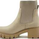 Soda ZORDY ~ Women Lug Sole Mid Heel Chelsea Fashion Elastic Sock Shaft Ankle Bootie, size 8