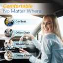 Car Seat Cushion: Ergonomic Memory Foam Car Cushion for Sciatica Pain Relief, Larger Driving Seat Pillow for Short Drivers on Long Drives - Butt Pillow for Truck, Office, Wheelchair - Gray