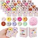 Wettarn 24 Sets Appreciation Donut Gifts Cute Stress Balls with Positive Reminder Boxes Bulk Party Favors for Employee Coworker Friends Office Desk Decor Christmas Valentines Birthday Stuffers