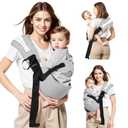 Toddler Carrier Sling for Newborn to Toddler, Ring Sling Baby Carrier 1555 lbs with Breathable & Anti-Slip Seat Cushion for Comfort, Lightweight Travel-Friendly (Light Gray)