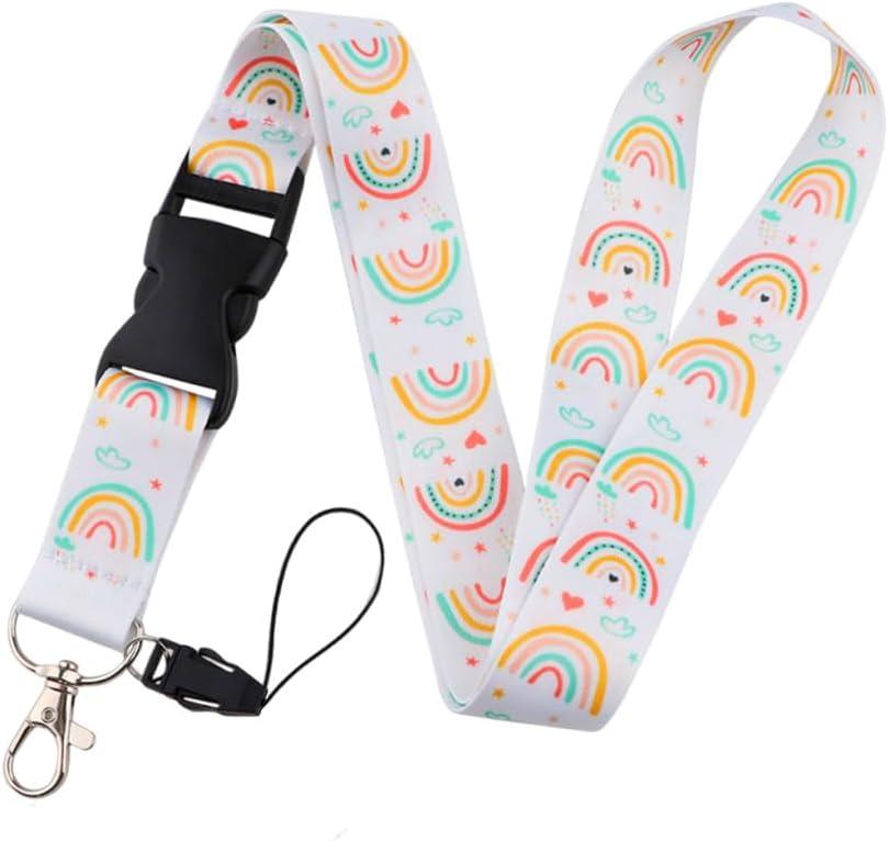 Teacher Badge Lanyard for Keys Neck Strap Keychain for Women Men Teacher Appreciation Thank You Gifts for Women Men Teacher Teachers Neck Strap for Phone Teacher Rainbow Lanyards for Id Badges