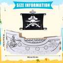 Eaasty Coloring Pirate Ship Cardboard Boat Playhouse for Kids Crafts DIY Large Kids Outdoor Playhouse Toy for Toddlers to Color Pirate Halloween Party Decorations