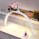 Yokilly Half Moon Light for Nail Desk: 23" Foldable Half Moon Desk Lamp with Phone Holder for Beginner - Arch Nail Tech Light with 3 Color Modes & 10 Brightness for Manicure Salon (Diamond, Small)