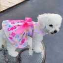 2 x XPUDAC 2 Pack Dog Dress Pet Skirt Doggie Apparel Puppy Bowtie Dresses for Small Dogs Girl and Cats (Unicorn and Sea Horse, Large(8-12lbs))