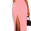 PRETTYGARDEN Women's Summer Formal Wedding Guest Dresses One Shoulder Spaghetti Strap High Slit Maxi Bodycon Dress S
