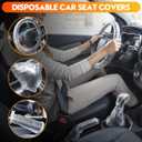 DGSL 330 PCS Disposable Car Seat Covers, Clear Plastic Vehicle Seat Protector Set Includes Wheel Covers, Gear Selector Covers and Handbrake Cover for Auto Truck Bus Accessories