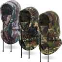Suhine Balaclava Fleece Ski Hunting Mask Winter with Hat Neck Cover Windproof Face Covers for Men Women Cold Weather Warmer(Camouflage,Green,3 Pcs)