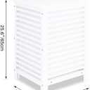 SMIBUY Double Laundry Hamper with Lid, 120L Bamboo Laundry Basket with Removable Liner Bag, 2-Section Clothes Divider Laundry Sorter for Laundry Room, Bathroom, Bedroom (White)