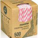 5.75 inch Short Pink Paper Straws 500 Counts, for Cocktail, Mixed Drinks, Cake Pops, Bars, Restaurants - Disposable, Compostable