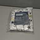 Randall Floral Sheer Curtain Panel Set with Attached Valance Botanical Embroidery Taffeta- 2 Panels+1 Valance with Tassel and 2 Tiebacks for Bedroom (Rod Pocket, 27"84", White)