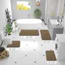 OLANLY Toilet Rugs U-Shaped 24x20, Extra Soft Absorbent Chenille Contour Bathroom Rugs for Toilet, Dry Quickly, Machine Washable, Non-Slip Bath Mat, Tan