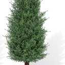 3 Pack 3ft Artificial Cedar Topiary Trees Fake Plants with Ground Spike