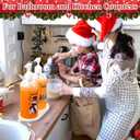 Roowest 4 Pcs Christmas Soap Dispenser 16.9 oz Christmas Kitchen Bathroom Decoration Clear Xmas Tree Snowman Snowflake Buffalo Plaid Shampoo Container Bottles with Pump and White Tray for Winter Gift