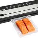 Vacuum Sealer Machine for Food Storage, Built-in Cutter, Dry & Moist Modes, Includes Vacuum Hose for Jars, Compact and Portable Design