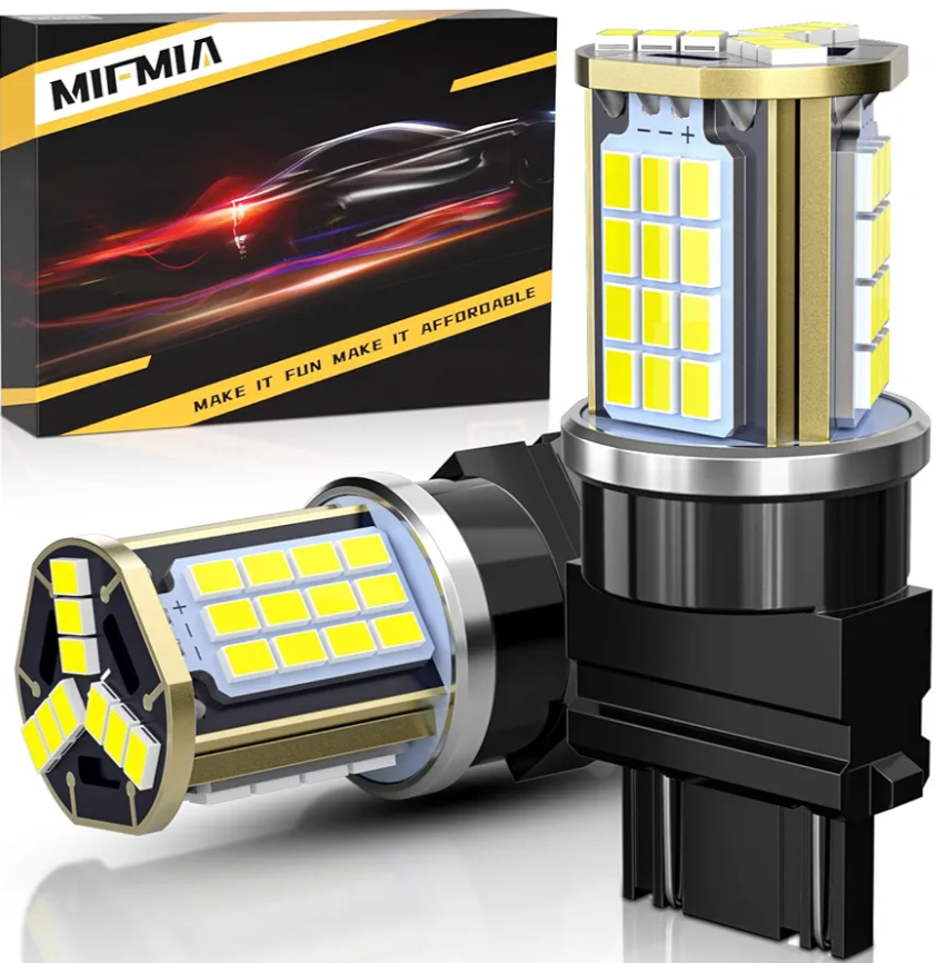 3157 LED Bulb for Reverse Lights, High Power 45-SMD LED Chips 500% Brighter 3156 3056 3057 4157 3047 4057 3457 for Backup Reverse Tail Parking Brake Lights, White (Upgraded, Pack of 2)