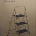 HBTower Step Ladder, Folding Step Stool with Wide Anti-Slip Pedal, Sturdy Steel Ladder, Convenient Handrail, Lightweight, Portable Steel Step Stool (Black)