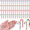 80Pcs Christmas Mini Candy Canes Faux Clay Candy Canes for Crafts Rainbow Candy Cane Miniatures Xmas Candy Stick Ornaments for Vase Filler Tree Hanging Christmas Party Decorations