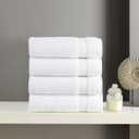 Quick-Dry, Soft & High Absorbent Bath Towels 27"x54" Cotton Turkish Bath Towel Set of 4 | Daily Use 100% Cotton Towels for Bathroom, Gym & More | Bathroom Towels Set (4 Pcs, White), 4 Piece Bath Towel