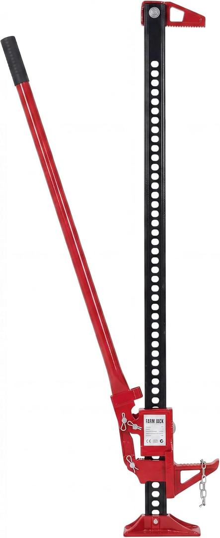 Garvee 48 in High Lift Farm Jack 3 Ton/7000 LB, Ratcheting Offroad Jack with 5.2-41.8 in Lifting Range, Heavy Duty Utility Bumper Lifter for Car, Tractor, Truck, SUV, Red