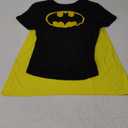 DC Comics Batman Junior's Black Crew Neck Short Sleeve Caped Tee (X-Large)