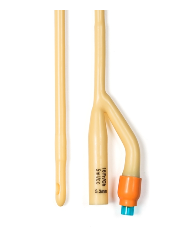 Dynarex Foley Catheter 2-Way 5 cc Balloon 16 Fr. Silicone Coated Latex, 10 EA/CS