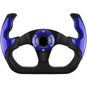 Universal Racing Steering Wheel, 6 Bolt Anti-Slip Leather and Aluminum Gaming Steering Wheel with Horn Button for Racing/Car Sim Driving/JDM Sports