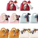 HOSDZOU 10 Pack Leather Wedding Candy Gift Bags,Party Favor Bags Box,Mini Purses Party Favors,Purse Gift With Handle Reusable Festivals Boxes For Birthday Christmas Halloween (C)