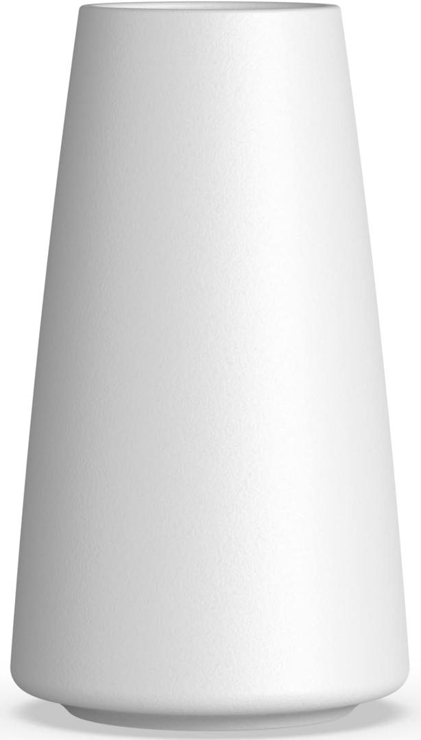 DECORPIA Premium Quality White Ceramic Vase | Modern Farmhouse bohemian Pampas Grass Flowers Bouquet for Home Dcor, Desk Aesthetic Room Decor, White (Medium (6 inches))